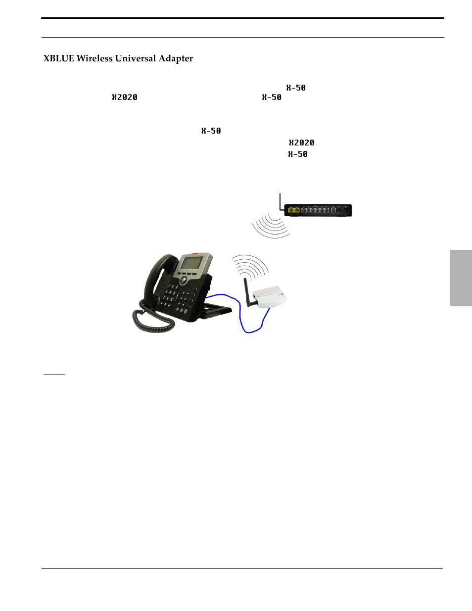 Xblue wireless universal adapter | Xblue Networks X-50 User Manual | Page 163 / 260