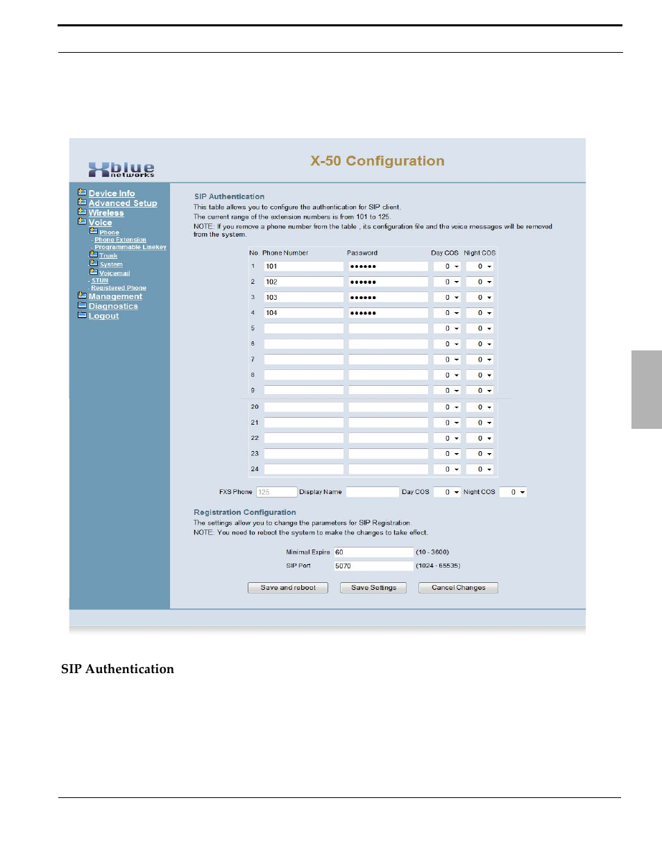 Sip authentication | Xblue Networks X-50 User Manual | Page 167 / 260