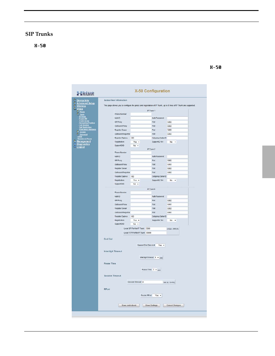 Sip trunks | Xblue Networks X-50 User Manual | Page 173 / 260