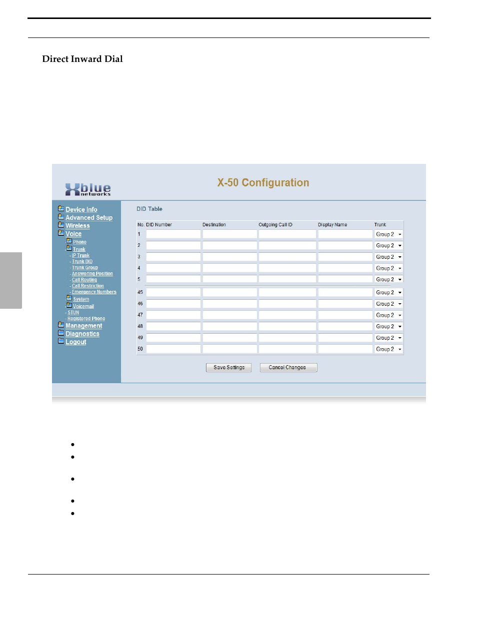 Direct inward dial | Xblue Networks X-50 User Manual | Page 176 / 260