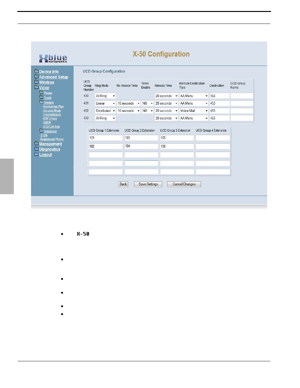 Xblue Networks X-50 User Manual | Page 190 / 260