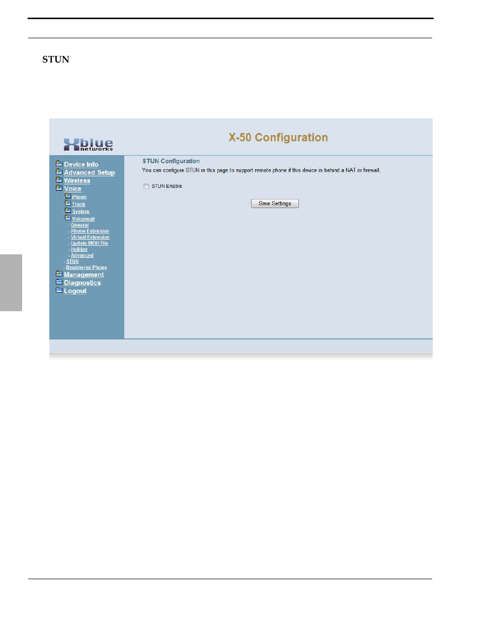 Stun | Xblue Networks X-50 User Manual | Page 214 / 260