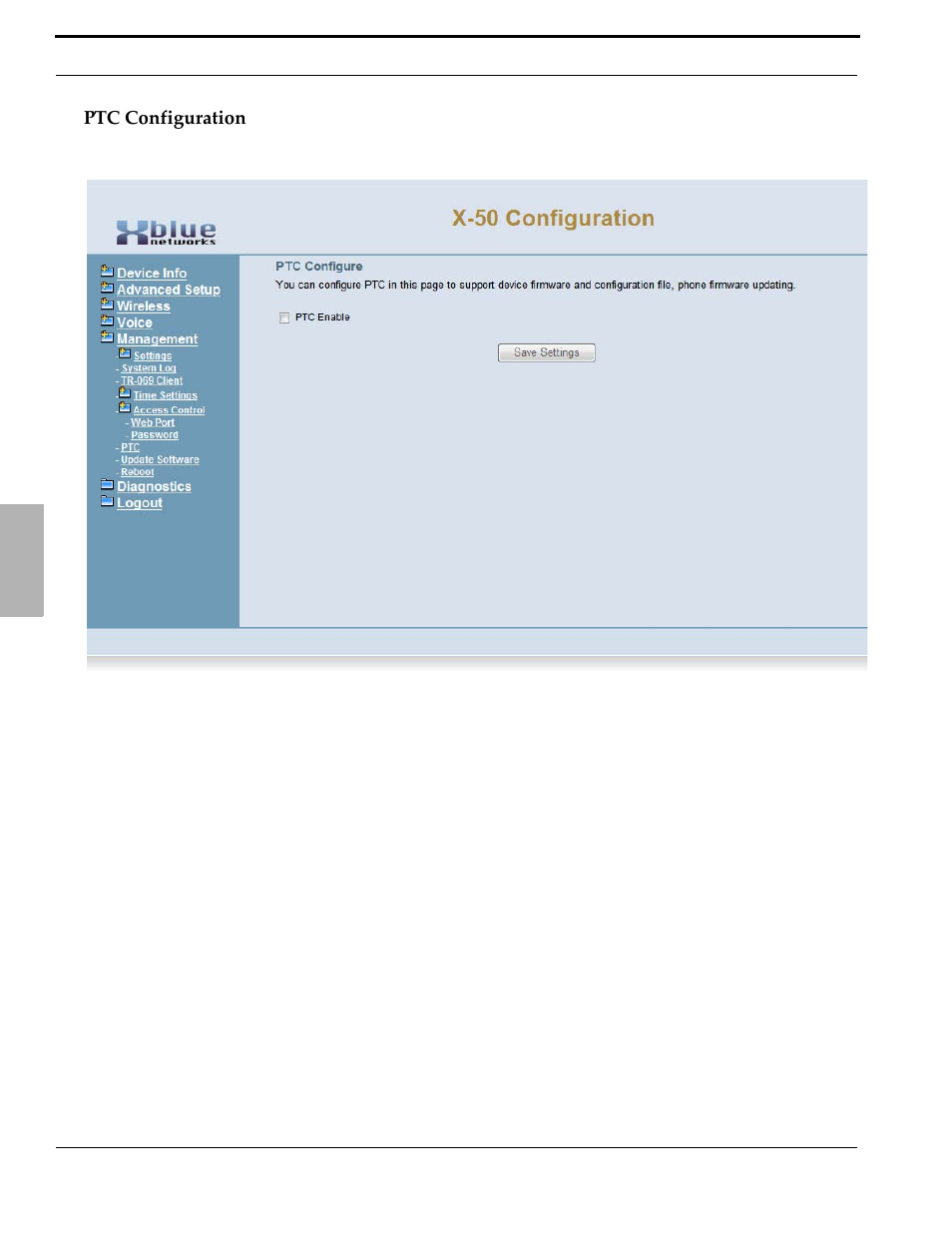 Ptc configuration | Xblue Networks X-50 User Manual | Page 232 / 260