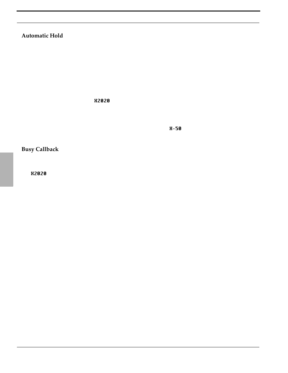 Automatic hold, Busy callback, Automatic hold busy callback | Xblue Networks X-50 User Manual | Page 54 / 260