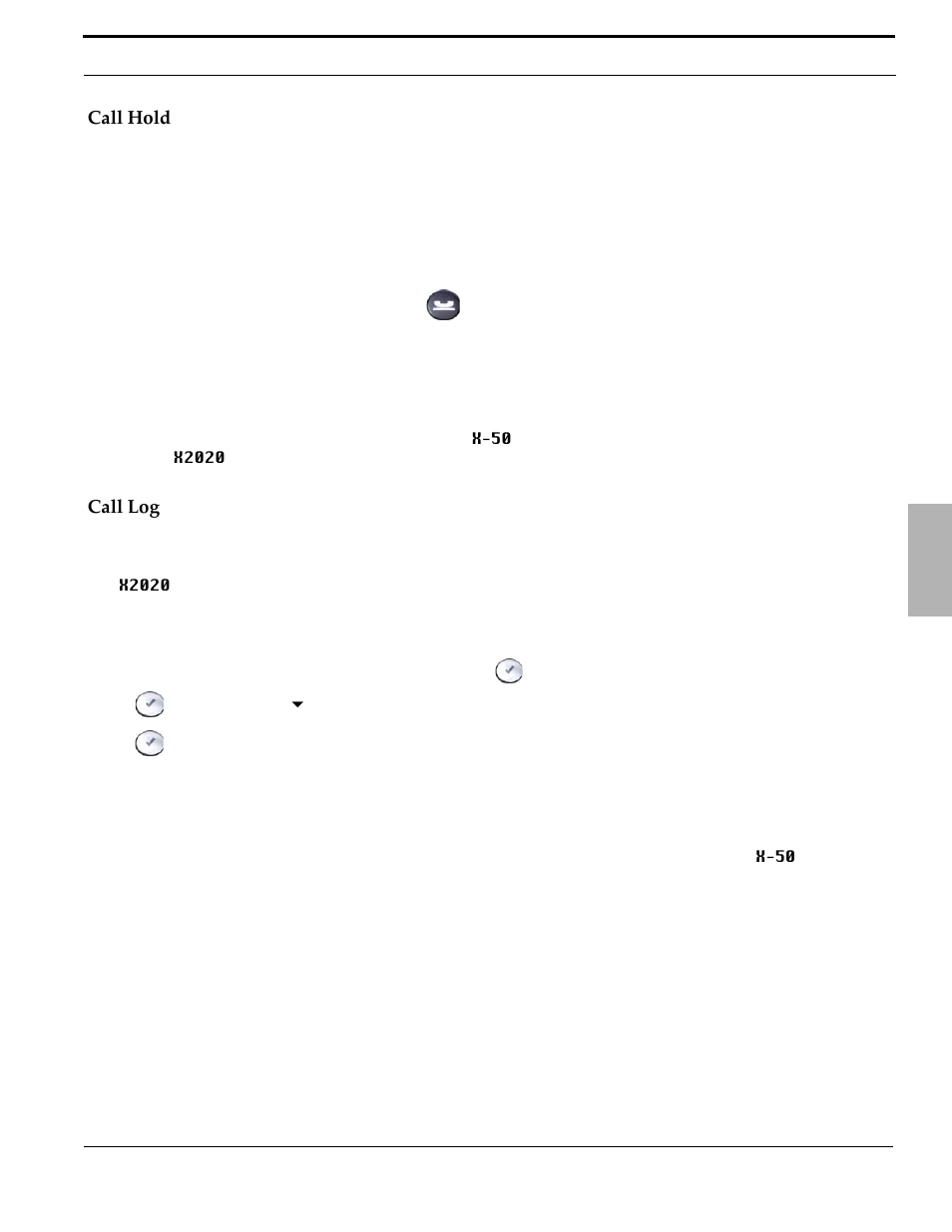 Call hold, Call log, Call hold call log | Xblue Networks X-50 User Manual | Page 59 / 260