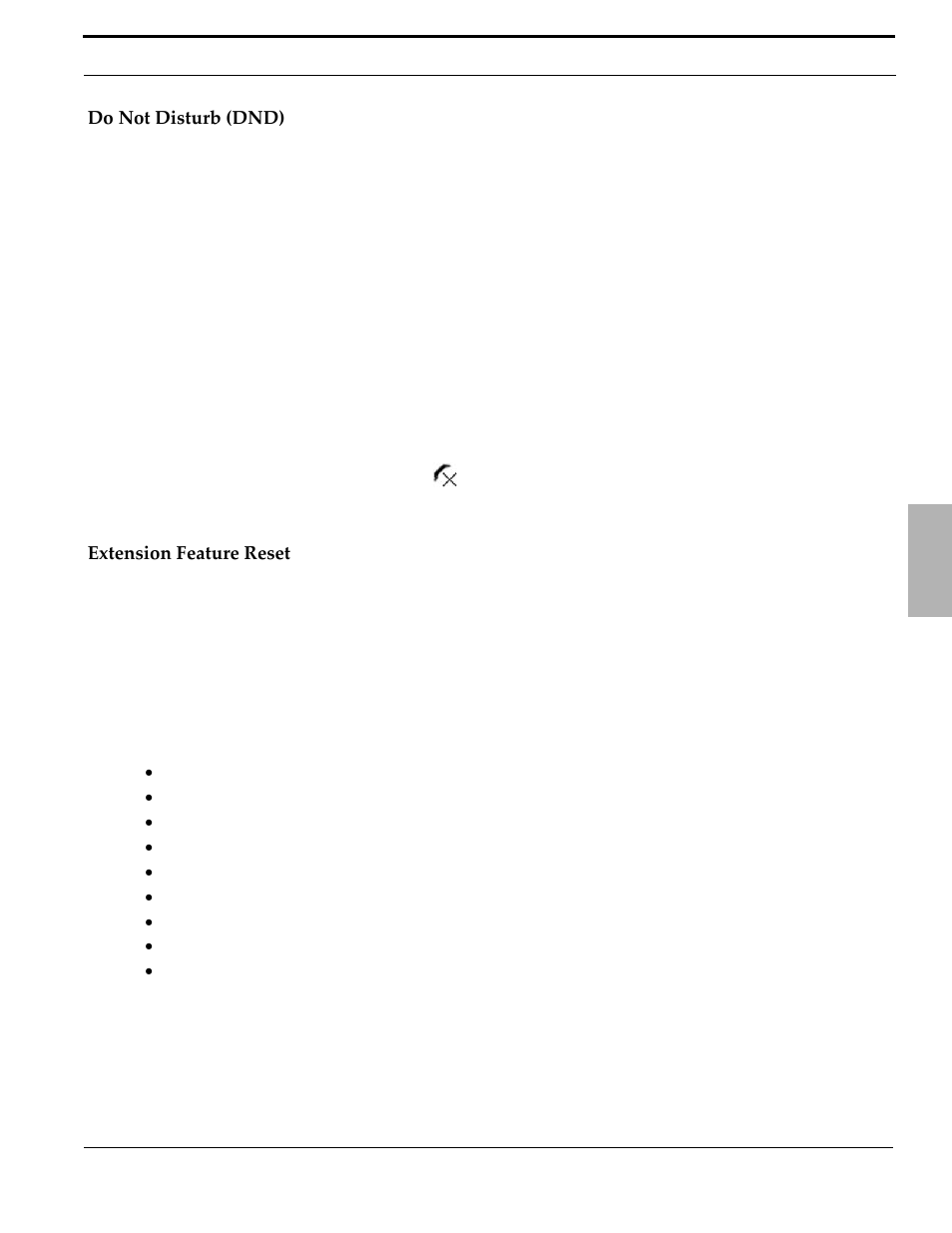 Do not disturb (dnd), Extension feature reset, Do not disturb (dnd) extension feature reset | Xblue Networks X-50 User Manual | Page 63 / 260