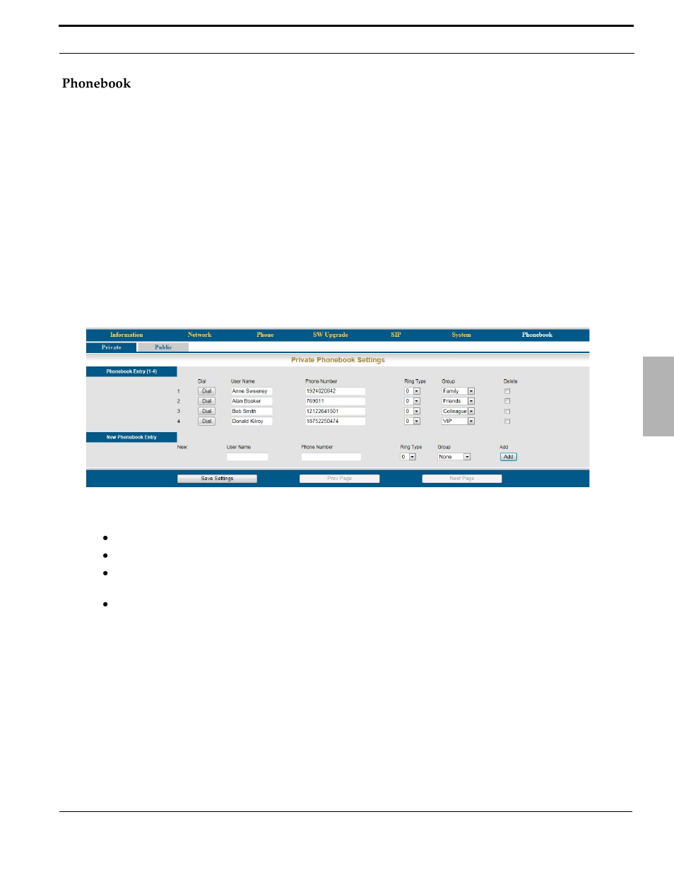 Phonebook | Xblue Networks X-50 User Manual | Page 69 / 260