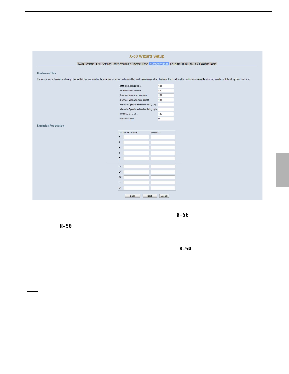 Numbering plan | Xblue Networks X-50 User Manual | Page 91 / 260