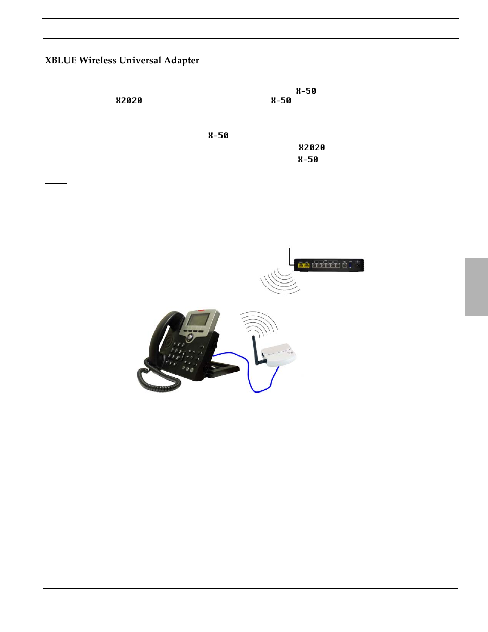 Xblue wireless universal adapter | Xblue Networks X-50 User Manual | Page 25 / 106