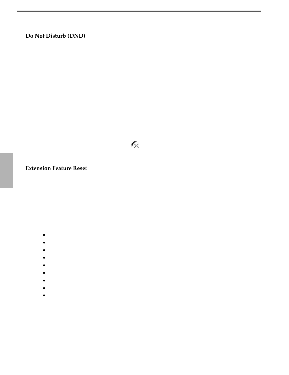 Do not disturb (dnd), Extension feature reset, Do not disturb (dnd) extension feature reset | Xblue Networks X-50 User Manual | Page 50 / 106