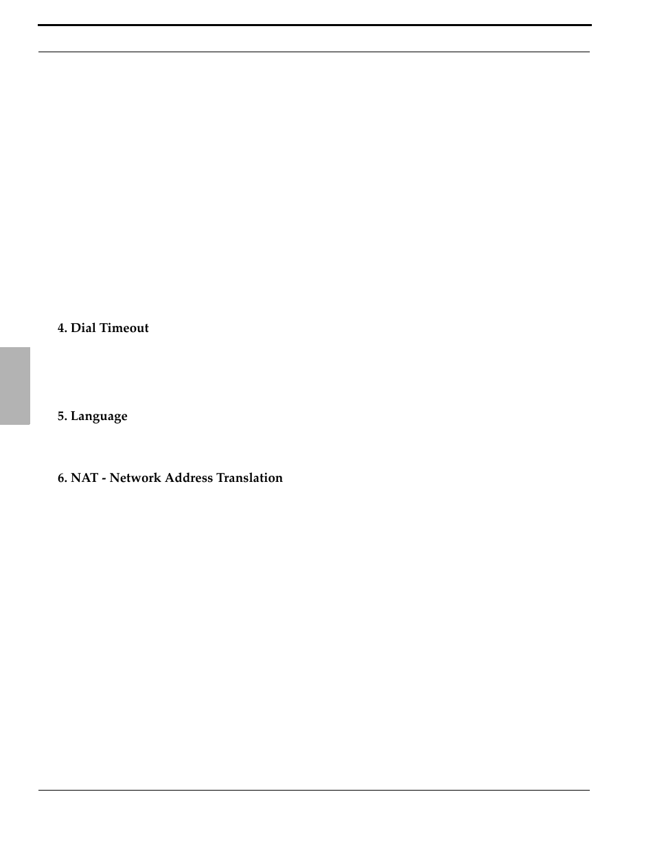 Dial timeout, Language, Nat - network address translation | Xblue Networks X-50 User Manual | Page 70 / 106