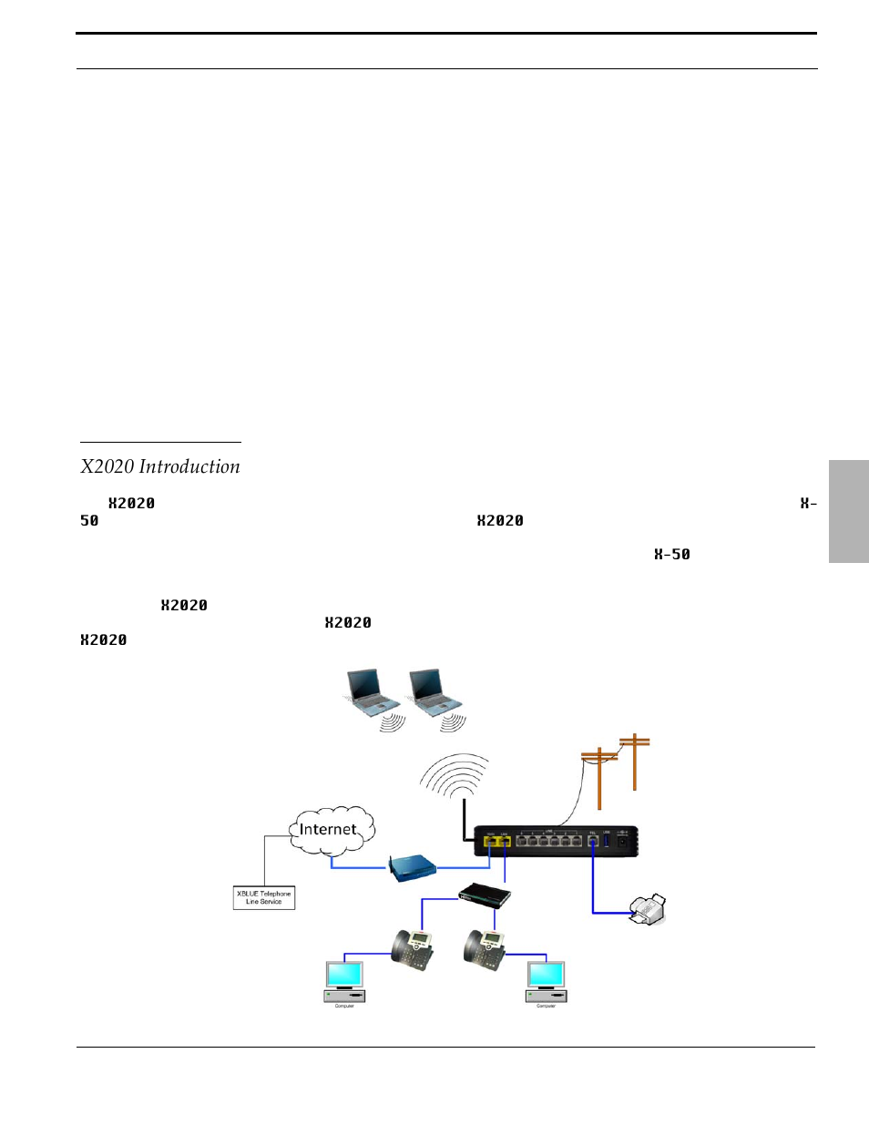 1 introduction, X2020 introduction, 1 x2020 introduction | Xblue Networks X-50 User Manual | Page 9 / 106