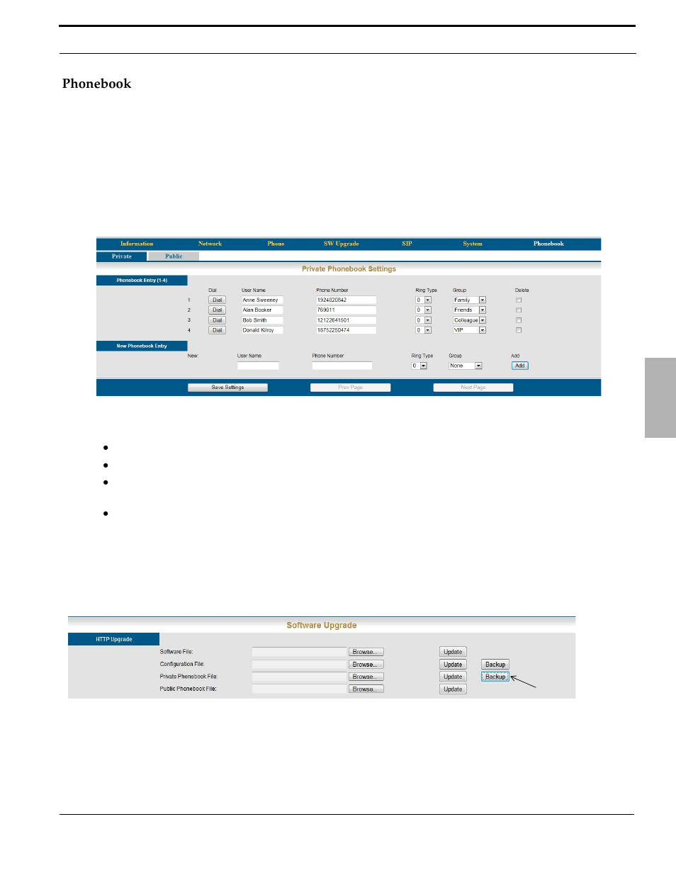 Phonebook | Xblue Networks X-50 User Manual | Page 99 / 106