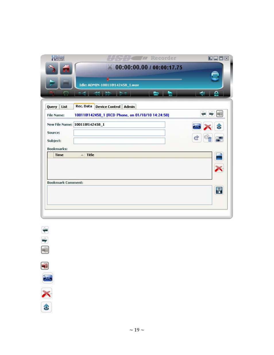 Rec data tab | Xblue Networks X-7 User Manual | Page 19 / 37