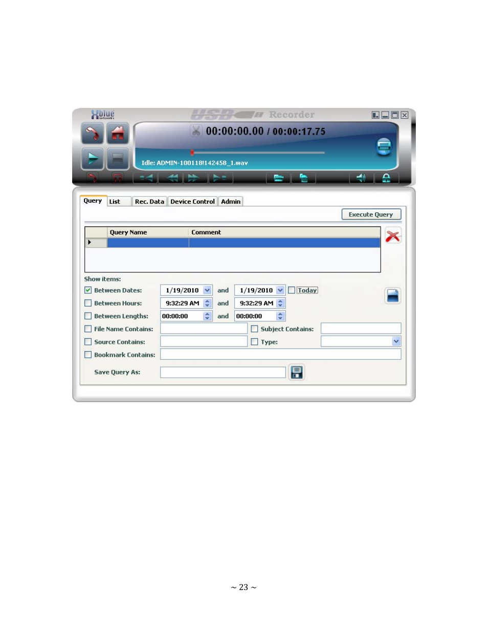 Query tab | Xblue Networks X-7 User Manual | Page 23 / 37