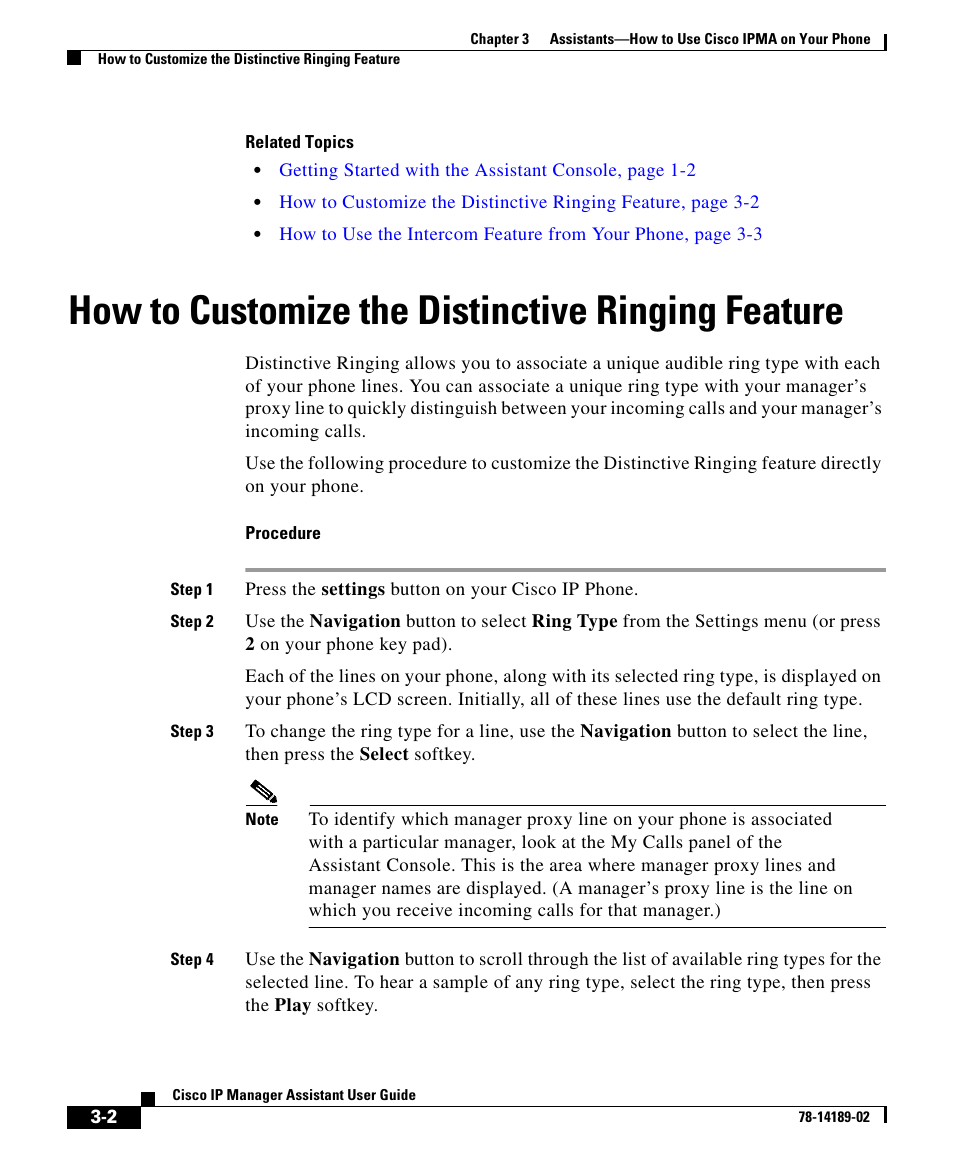 How to customize the distinctive ringing feature | Cisco 78-14189-02 User Manual | Page 2 / 4