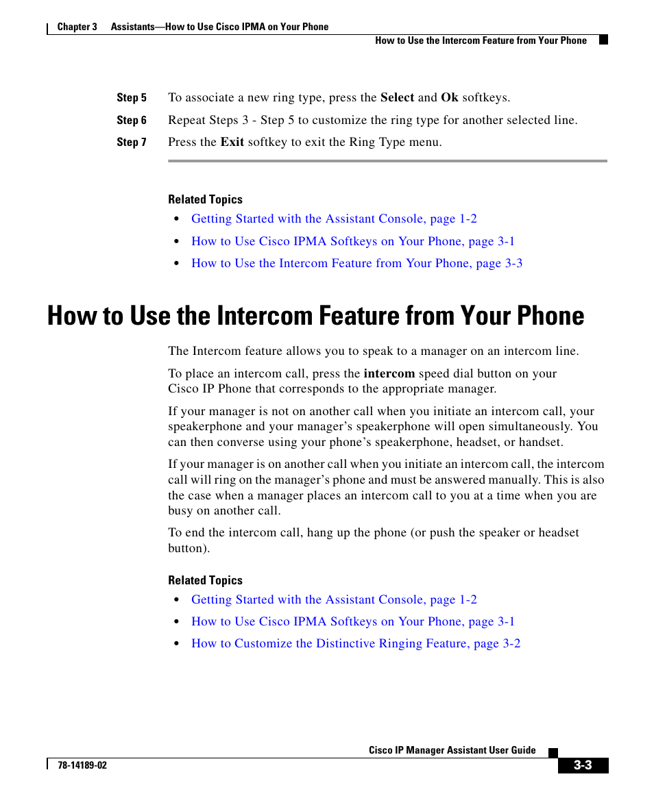 How to use the intercom feature from your phone | Cisco 78-14189-02 User Manual | Page 3 / 4