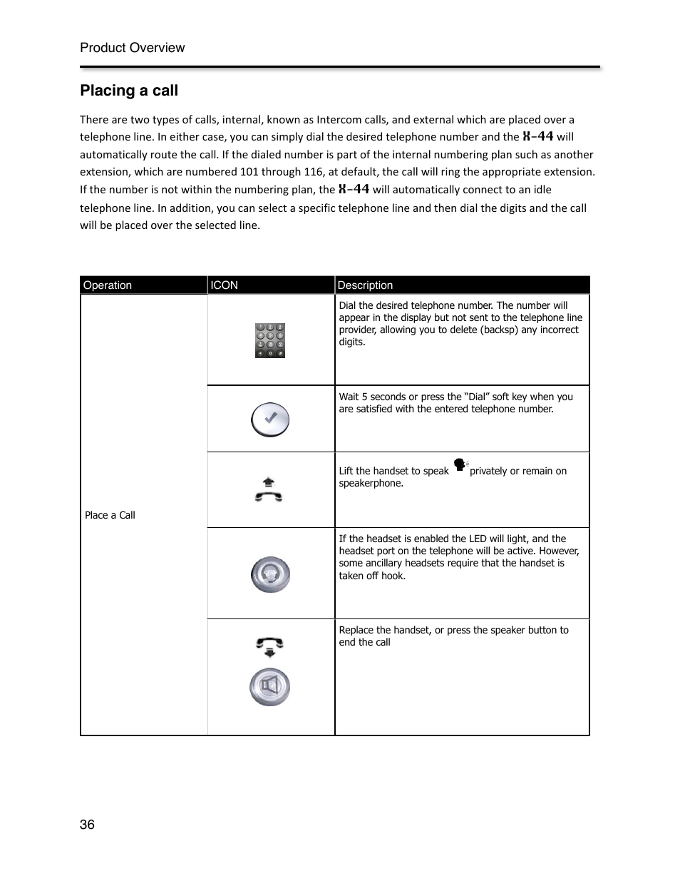 Placing a call | Xblue Networks X-44 User Manual | Page 36 / 98