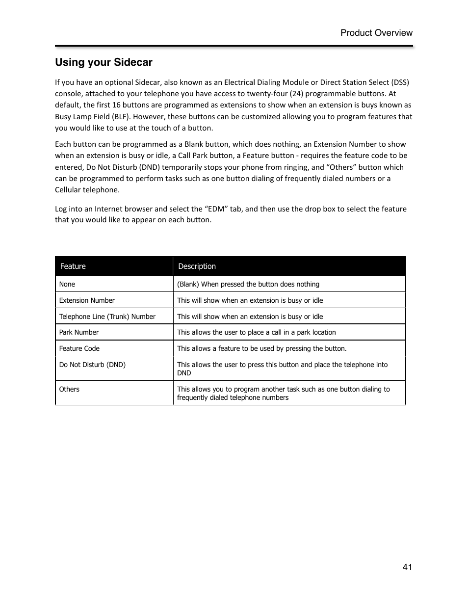 Using your sidecar | Xblue Networks X-44 User Manual | Page 41 / 98