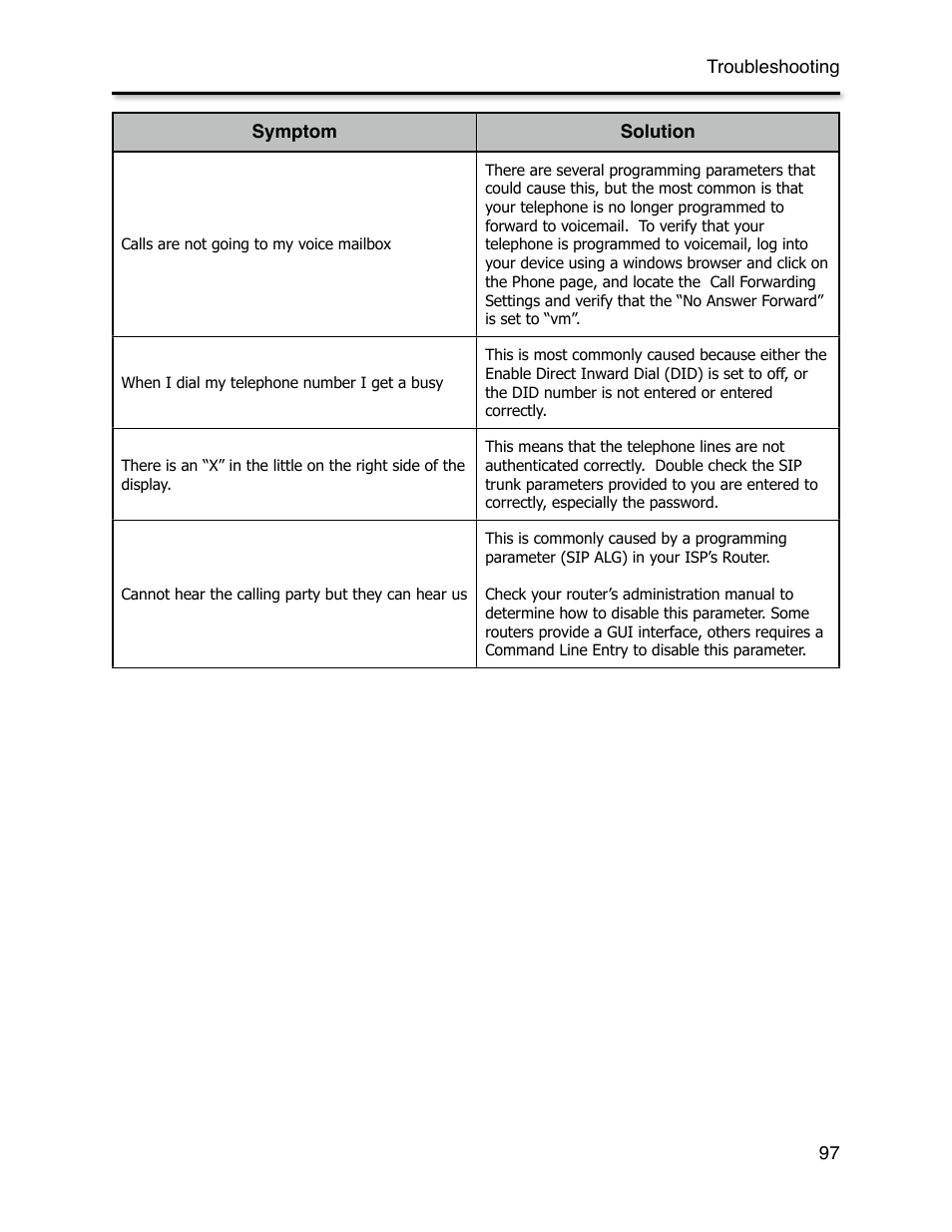 Xblue Networks X-44 User Manual | Page 97 / 98