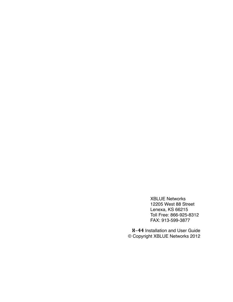 Xblue Networks X-44 User Manual | Page 98 / 98