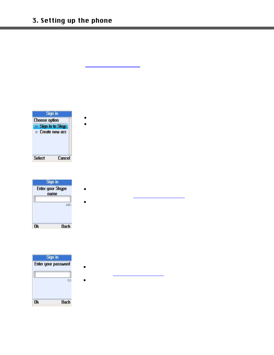 Sign in to skype, Login with an existing account, Ign in to | Kype, Ogin with an, Xisting, Ccount | Xblue Networks Skype Phone User Manual | Page 12 / 60