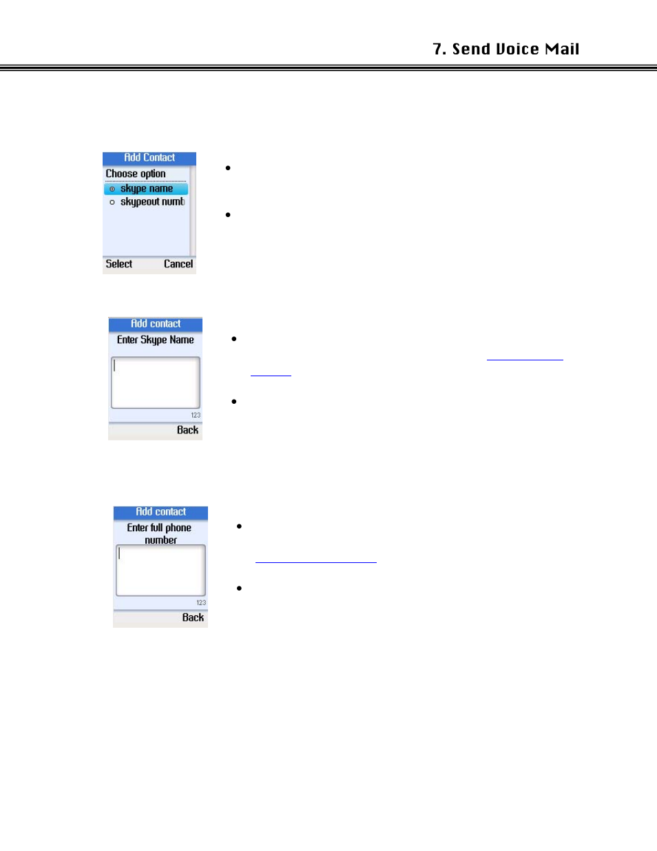 Send voice mail | Xblue Networks Skype Phone User Manual | Page 23 / 60