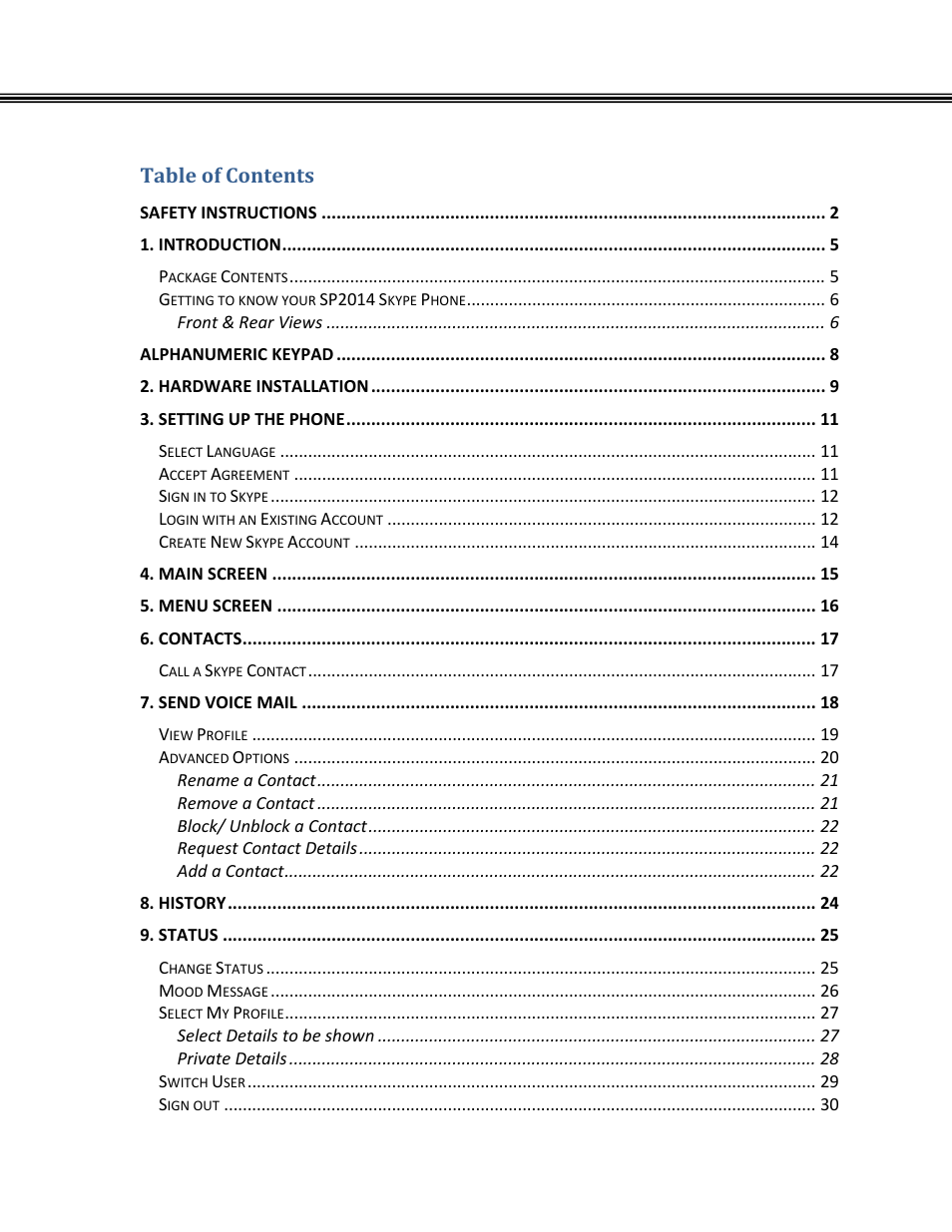 Xblue Networks Skype Phone User Manual | Page 3 / 60