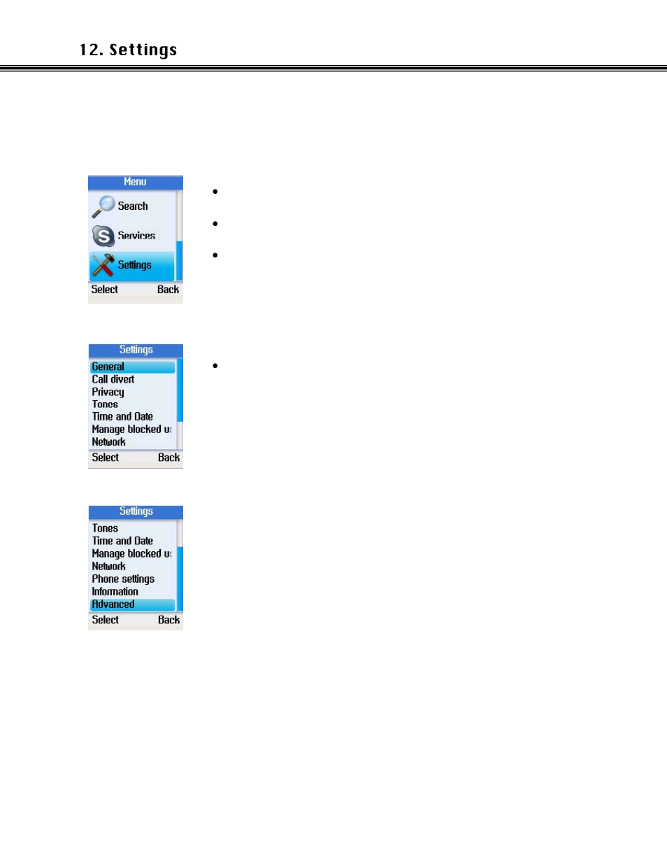 Settings | Xblue Networks Skype Phone User Manual | Page 34 / 60