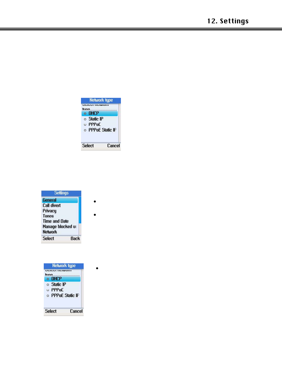 Network, Set network type, Etwork | Xblue Networks Skype Phone User Manual | Page 51 / 60