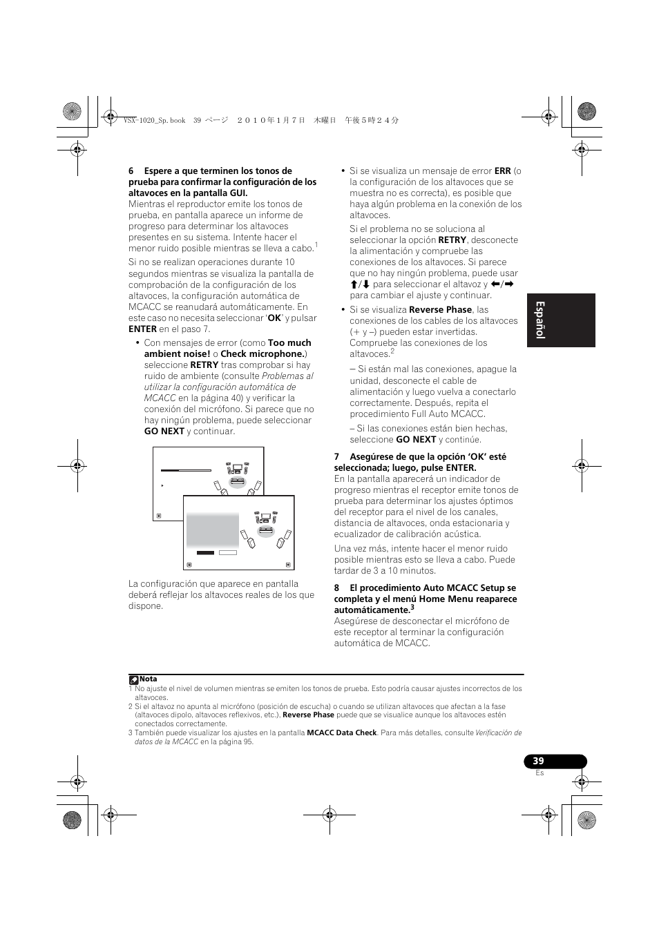 English español | Pioneer VSX-1020 User Manual | Page 167 / 260