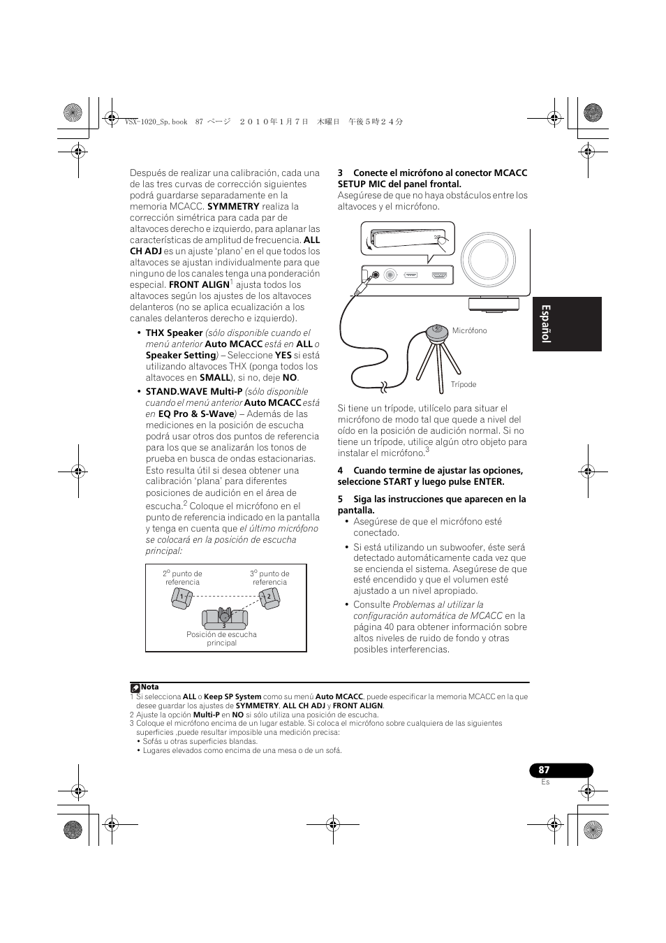 English español | Pioneer VSX-1020 User Manual | Page 215 / 260