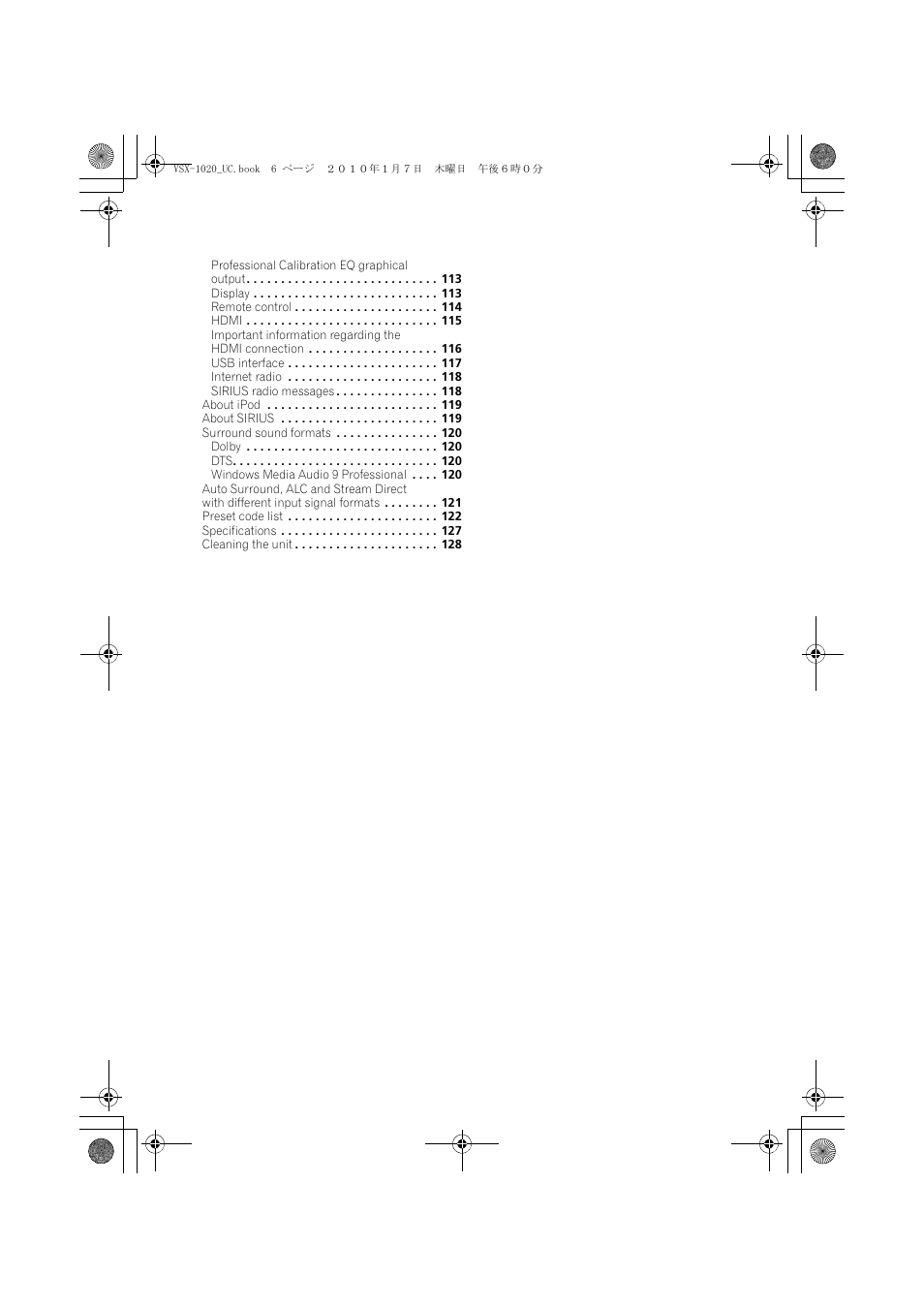 Pioneer VSX-1020 User Manual | Page 6 / 260
