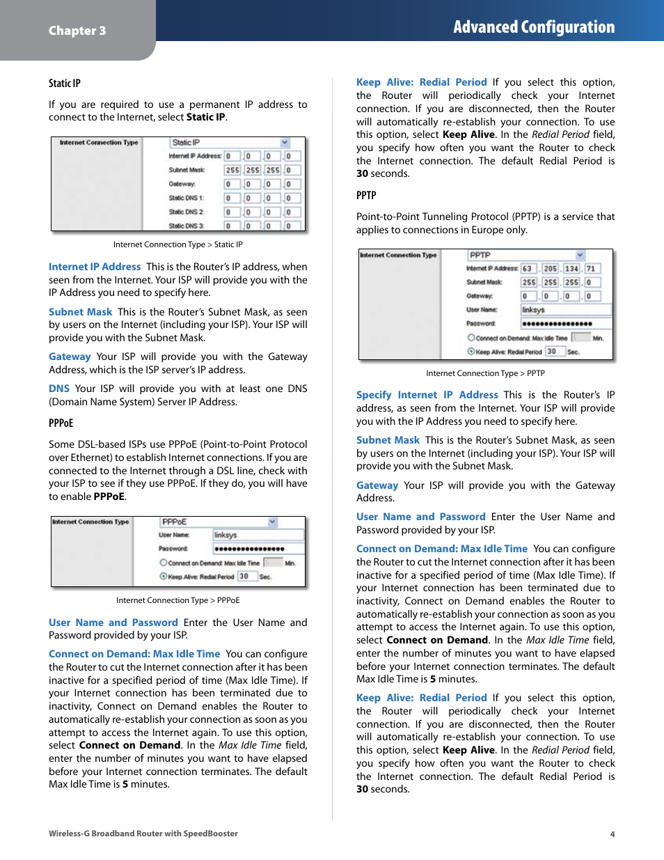 Advanced configuration | Linksys WRT54GS User Manual | Page 8 / 32