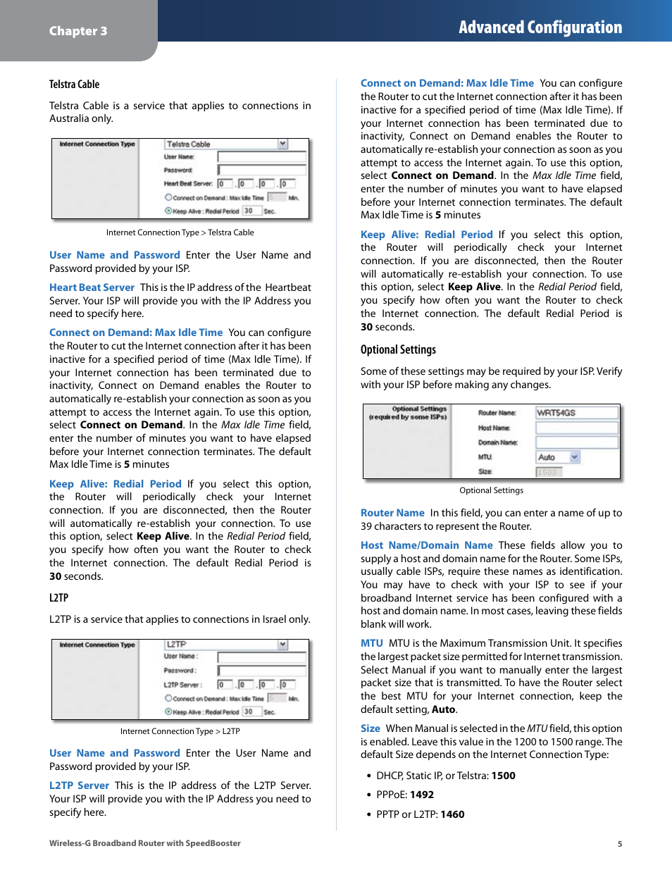 Advanced configuration | Linksys WRT54GS User Manual | Page 9 / 32