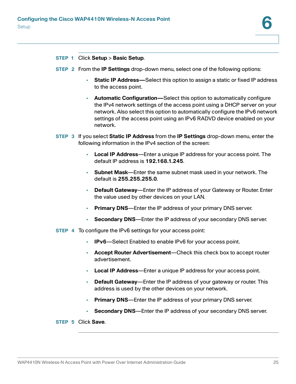 Cisco WIRELESS ACCESS POINT WAP4410N User Manual | Page 25 / 62