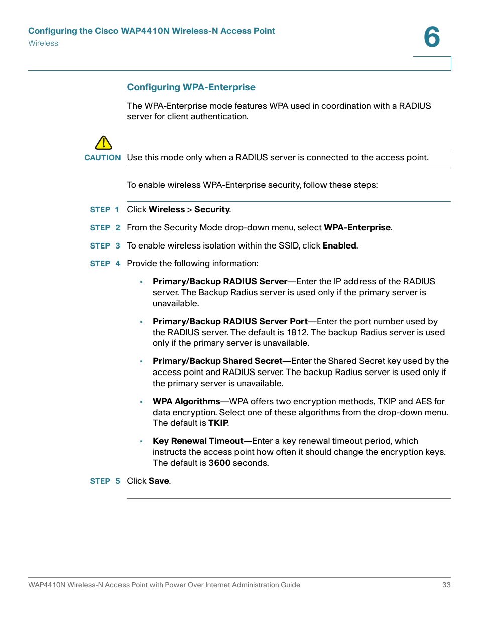 Cisco WIRELESS ACCESS POINT WAP4410N User Manual | Page 33 / 62