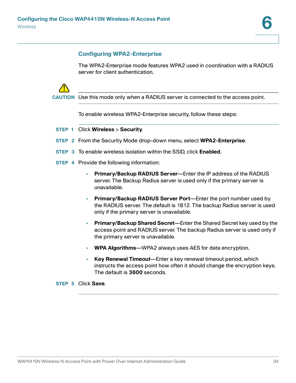 Cisco WIRELESS ACCESS POINT WAP4410N User Manual | Page 34 / 62