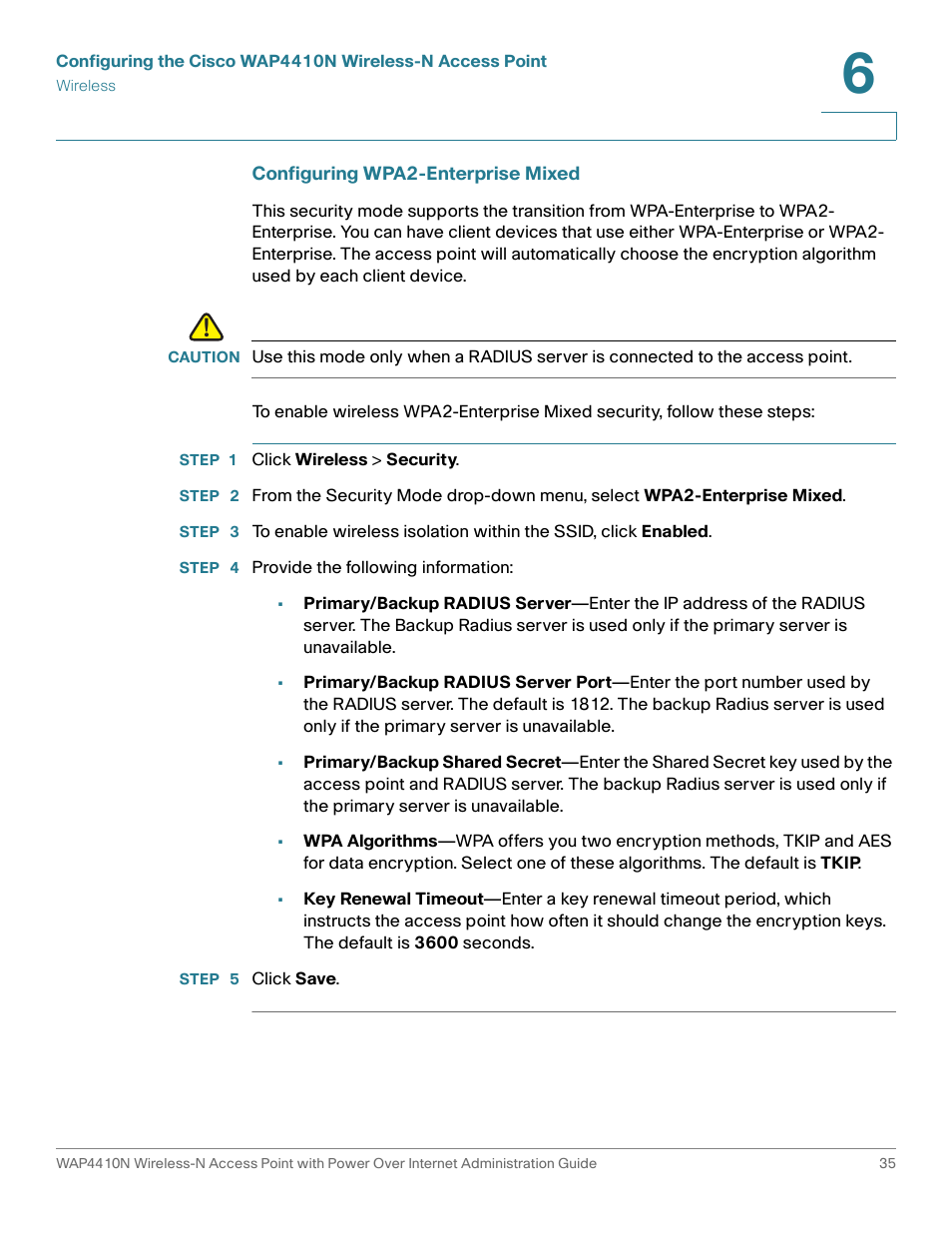 Cisco WIRELESS ACCESS POINT WAP4410N User Manual | Page 35 / 62