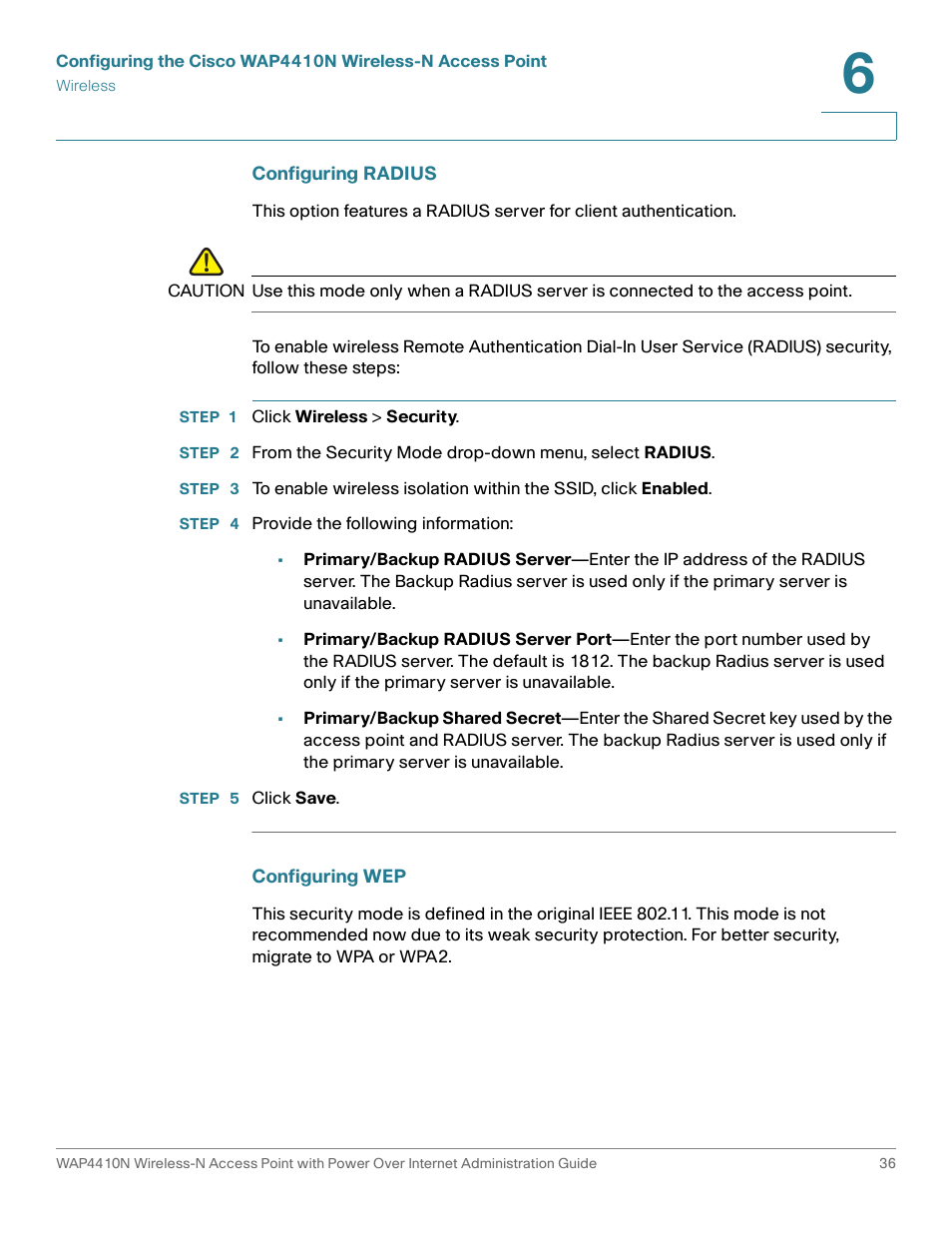 Cisco WIRELESS ACCESS POINT WAP4410N User Manual | Page 36 / 62