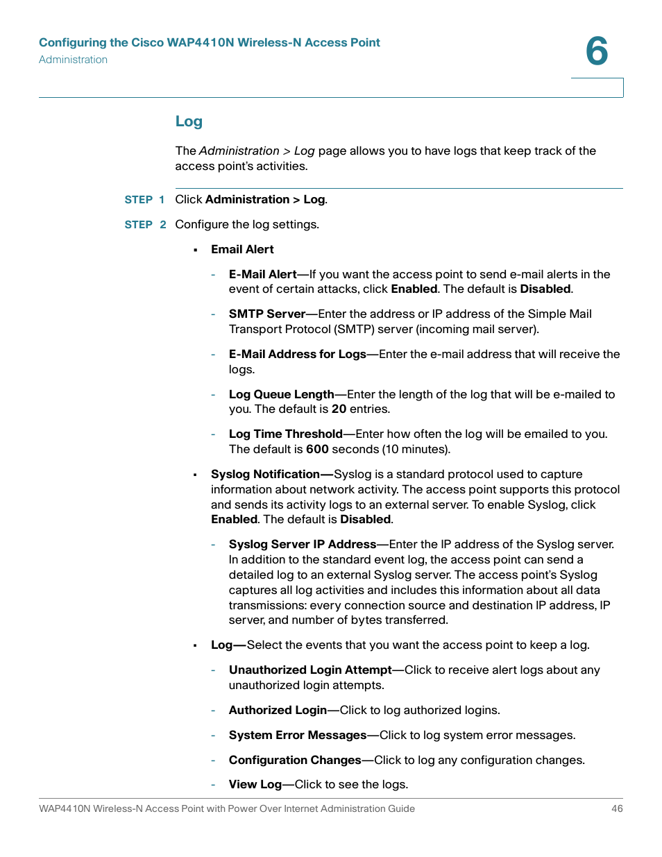 Cisco WIRELESS ACCESS POINT WAP4410N User Manual | Page 46 / 62