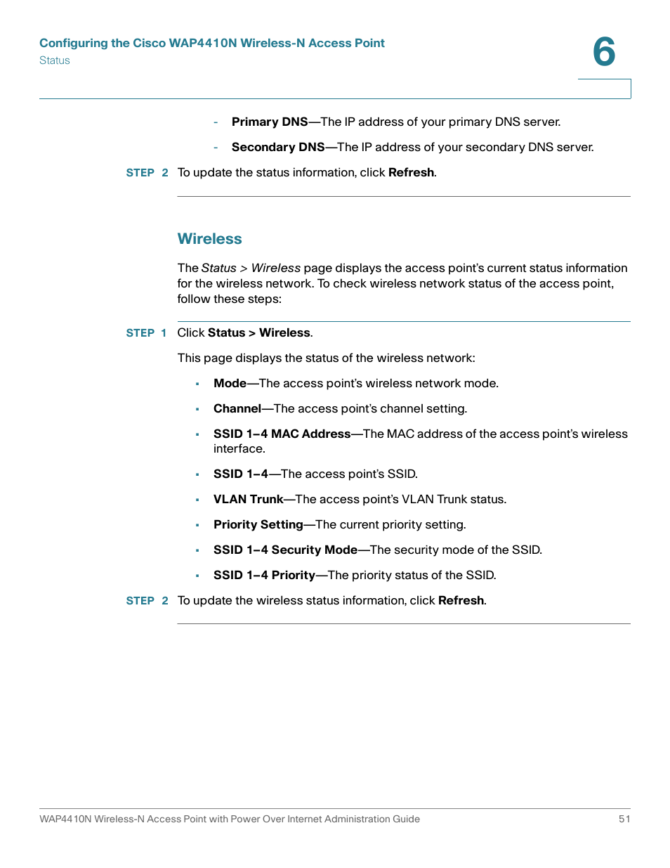 Wireless, Displa | Cisco WIRELESS ACCESS POINT WAP4410N User Manual | Page 51 / 62