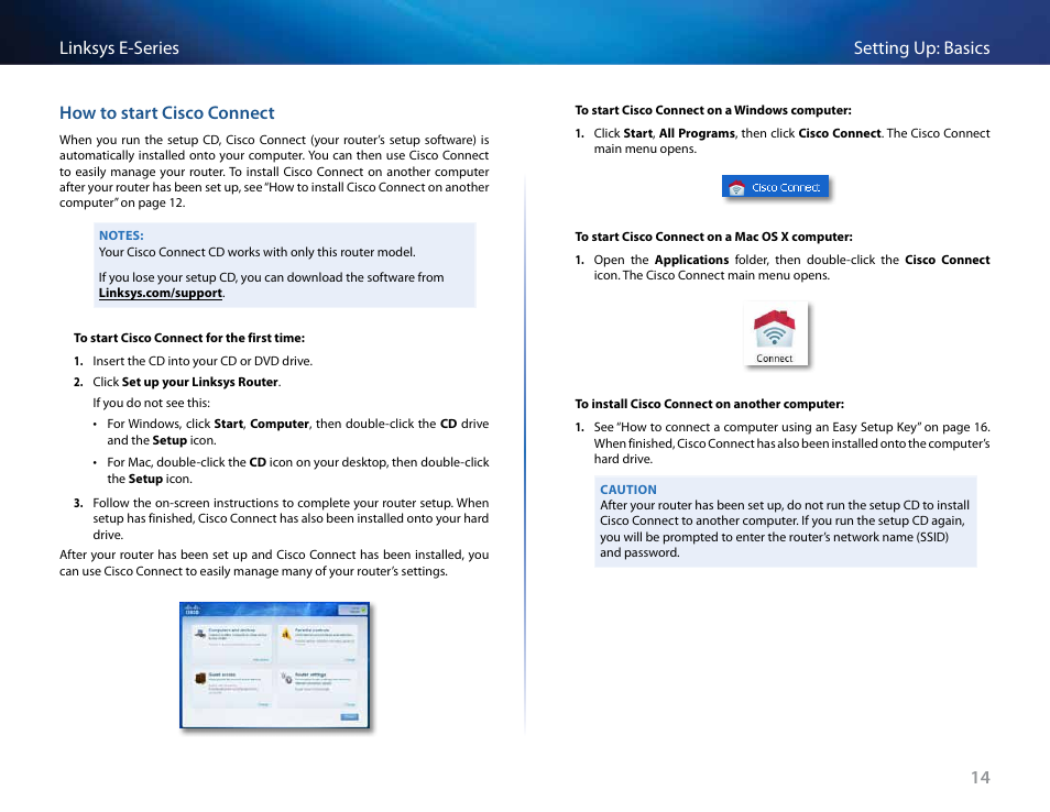 How to start cisco connect, See “how to start cisco connect | Linksys E4200 User Manual | Page 26 / 92