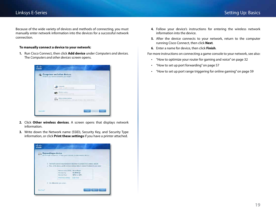 19 setting up: basics linksys e-series | Linksys E4200 User Manual | Page 31 / 92