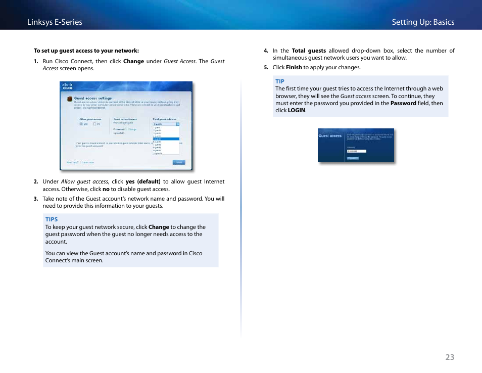 23 setting up: basics linksys e-series | Linksys E4200 User Manual | Page 35 / 92