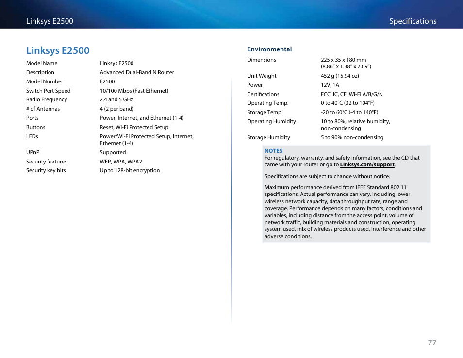 Linksys e2500 | Linksys E4200 User Manual | Page 89 / 92
