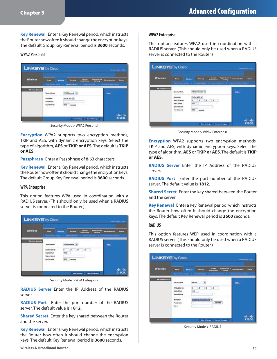 Advanced configuration | Linksys WRT160N User Manual | Page 16 / 53