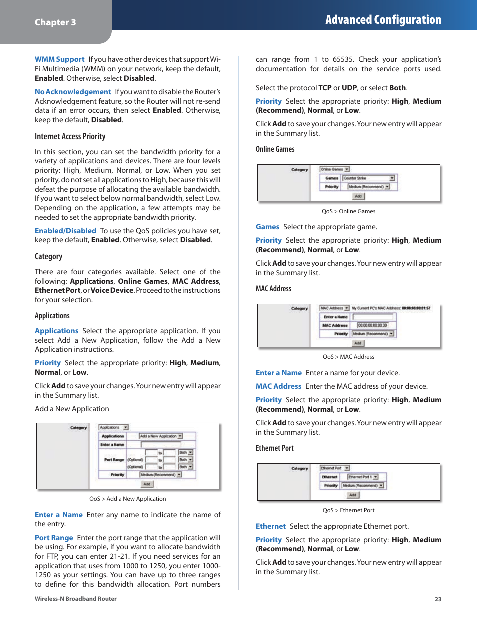 Advanced configuration | Linksys WRT160N User Manual | Page 24 / 53