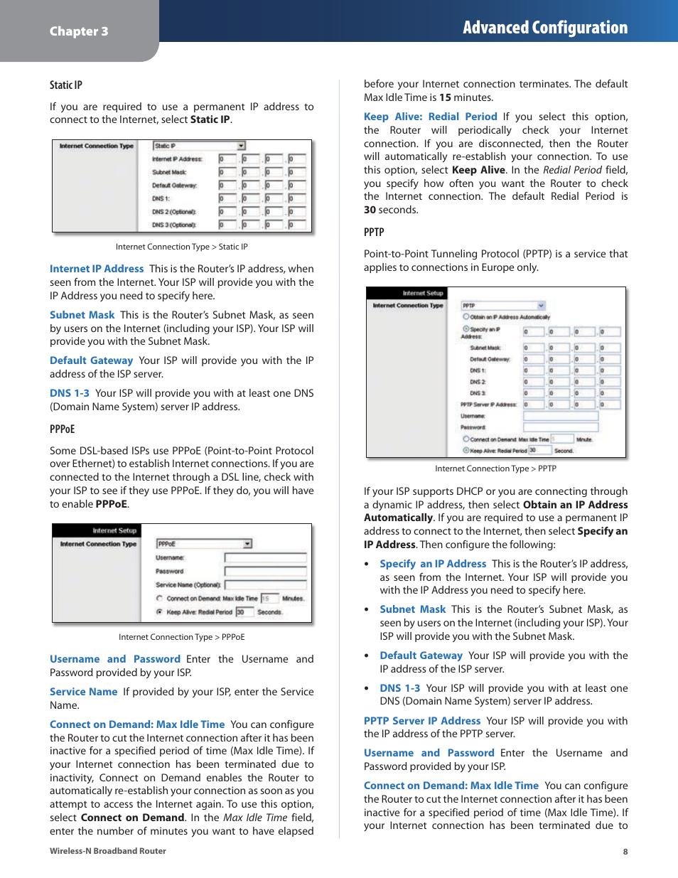 Advanced configuration | Linksys WRT160N User Manual | Page 9 / 53