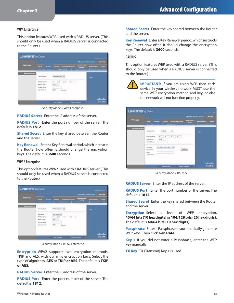 Advanced configuration | Linksys WRT120N User Manual | Page 17 / 55